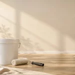 سطل رنگ آکریلیک اکومات پارسیلون با پوشش مات مخملی روی دیوار داخلی مدرن