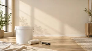 سطل رنگ آکریلیک اکومات پارسیلون با پوشش مات مخملی روی دیوار داخلی مدرن
